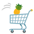 wózek sklepowy + ananas