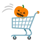 wózek sklepowy + dynia na halloween