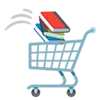 alışveriş arabası + kitaplar