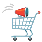 alışveriş arabası + megafon
