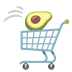 alışveriş arabası + avokado