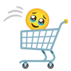 wózek sklepowy + twarz powstrzymująca łzy