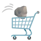 wózek sklepowy + skała