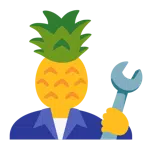 martello e chiave inglese + ananas