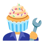 martello e chiave inglese + cupcake