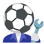 martello e chiave inglese + pallone da calcio