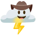 faccina con cappello da cowboy + fulmini
