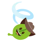 faccina con cappello da cowboy + foglia al vento