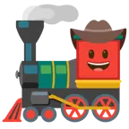 faccina con cappello da cowboy + locomotiva