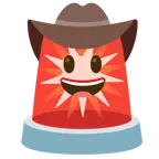 faccina con cappello da cowboy + lampeggiante