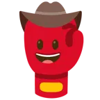 faccina con cappello da cowboy + guantone da pugilato
