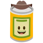 faccina con cappello da cowboy + cibo in scatola
