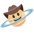 faccina con cappello da cowboy + pianeta con satellite