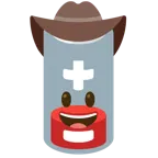faccina con cappello da cowboy + batteria scarica