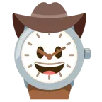 faccina con cappello da cowboy + orologio