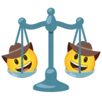 faccina con cappello da cowboy + bilancia a doppio piatto