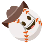 faccina con cappello da cowboy + palla da baseball