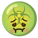 faccina nauseata + simbolo del rischio biologico