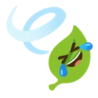 rolling on the floor laughing + leaf fluttering in wind