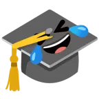 rolling on the floor laughing + graduation cap