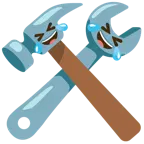 rolling on the floor laughing + hammer and wrench