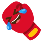 rolling on the floor laughing + boxing glove