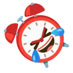 rolling on the floor laughing + alarm clock