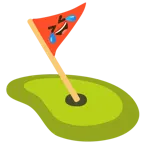 rolling on the floor laughing + flag in hole