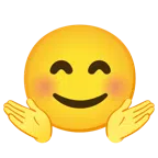 persona che scrolla le spalle + faccina con occhi sorridenti