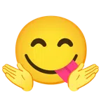 persona che scrolla le spalle + faccina che si lecca i baffi