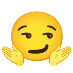 persona che scrolla le spalle + faccina con sorrisetto