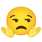 persona che scrolla le spalle + faccina contrariata