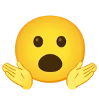 persona che scrolla le spalle + faccina con bocca aperta