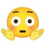persona che scrolla le spalle + faccina imbarazzata