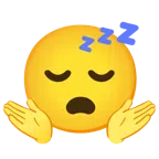 persona che scrolla le spalle + faccina che dorme