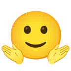 persona che scrolla le spalle + faccina con sorriso accennato