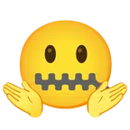persona che scrolla le spalle + faccina con bocca con cerniera