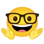 persona che scrolla le spalle + faccina nerd