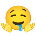 persona che scrolla le spalle + faccina che sbava