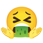 persona che scrolla le spalle + faccina che vomita