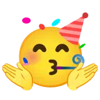 persona che scrolla le spalle + faccina che festeggia