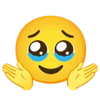persona che scrolla le spalle + faccina che trattiene le lacrime