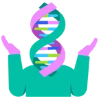 persona che scrolla le spalle + dna