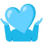 persona che scrolla le spalle + cuore azzurro