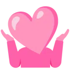 persona che scrolla le spalle + cuore rosa