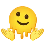 persona che scrolla le spalle + faccina che si scioglie
