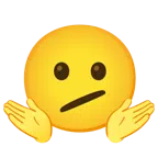persona che scrolla le spalle + faccina perplessa