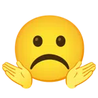 persona che scrolla le spalle + faccina imbronciata