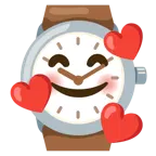 smiling face with hearts + watch
