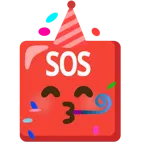 partying face + SOS button